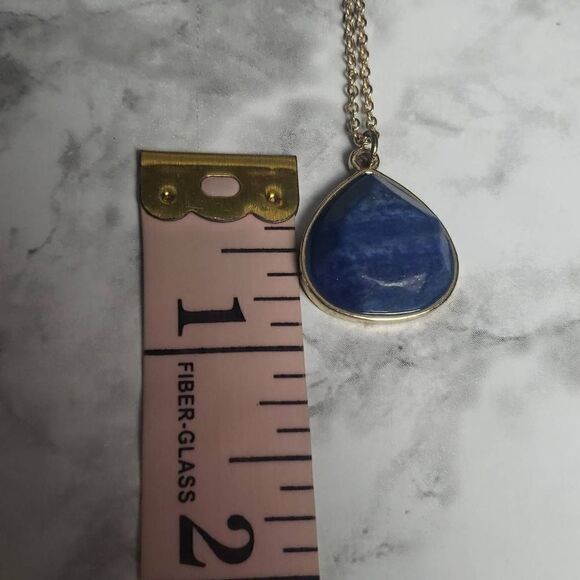 Navy Blue Faux Gemstone Necklace by Charming Charlie - Picture 6 of 6